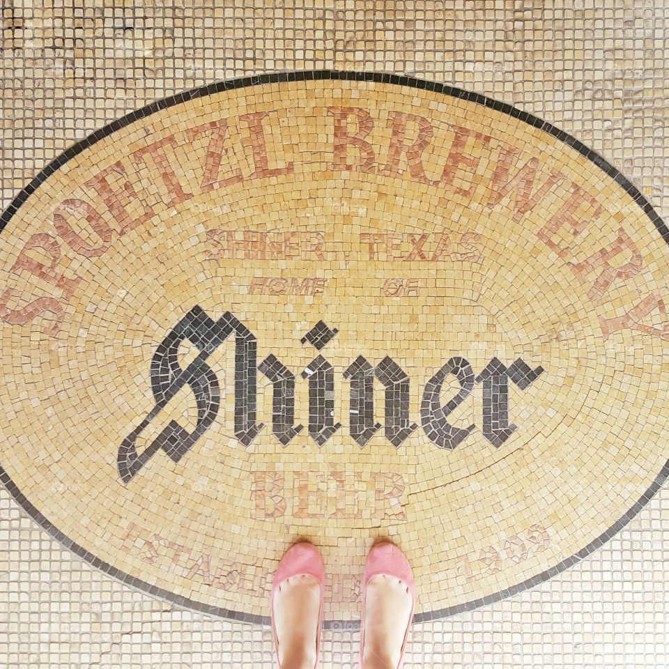 floor tile at shiner brewery in Texas