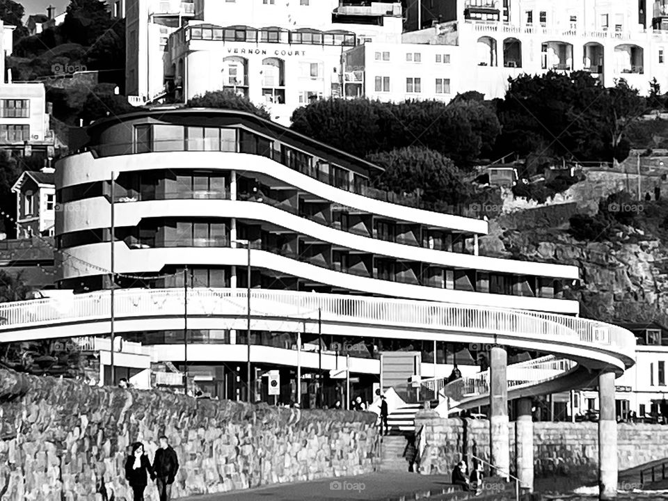 Popular Devon, UK Seaside Resort, captured in Black and White. Result, the projection gives a clean and crisp presentation.