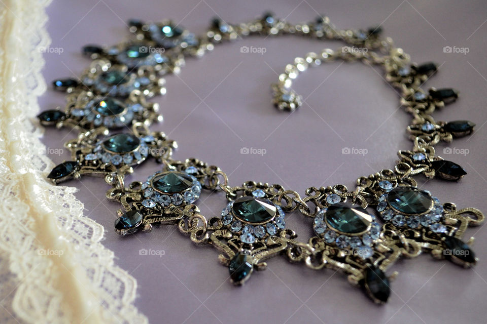 blue necklace