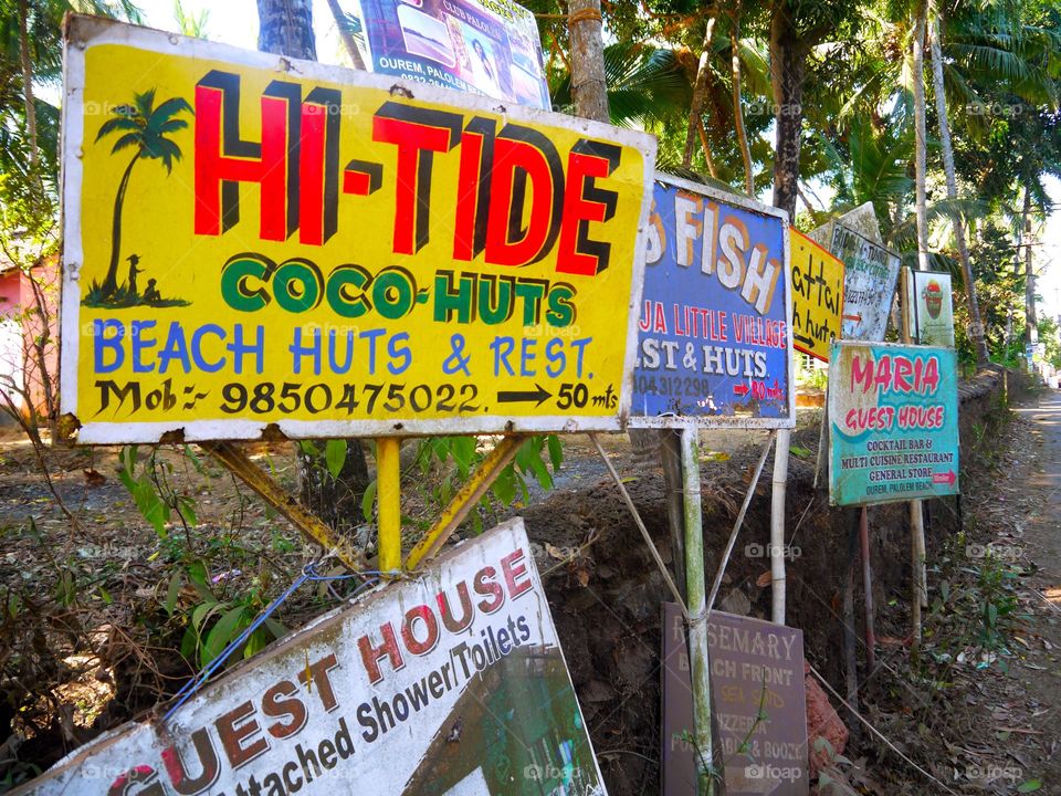 Sign in Goa, India 