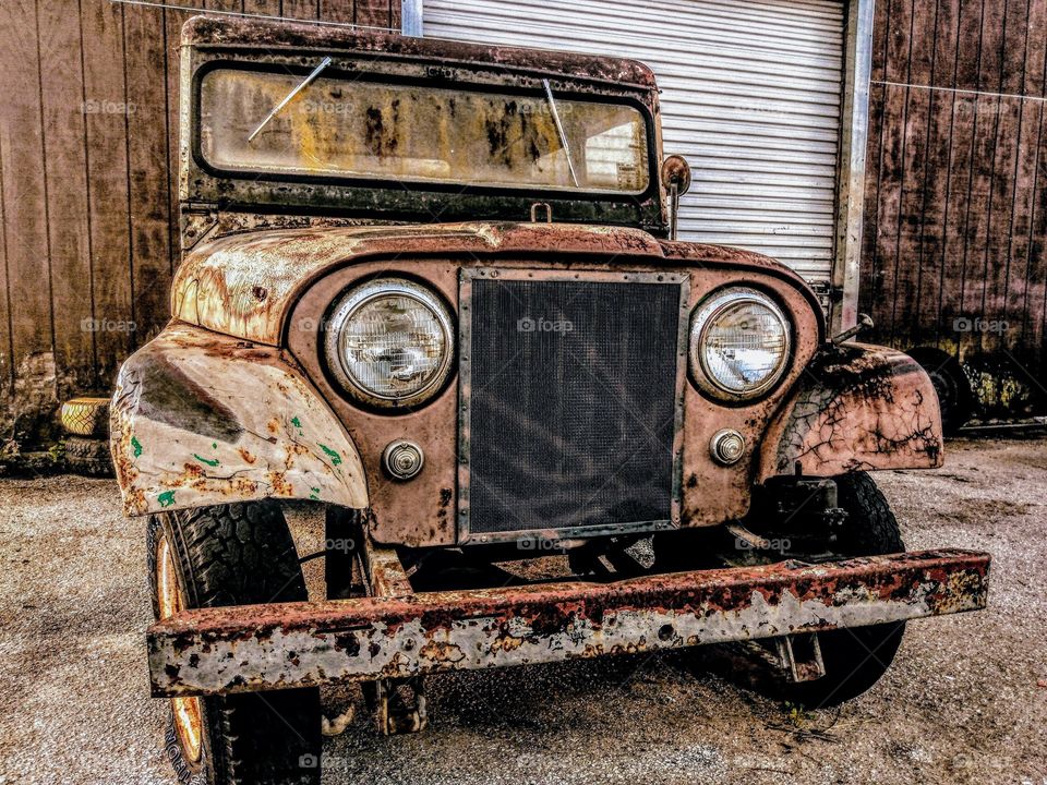 old rusty jeep