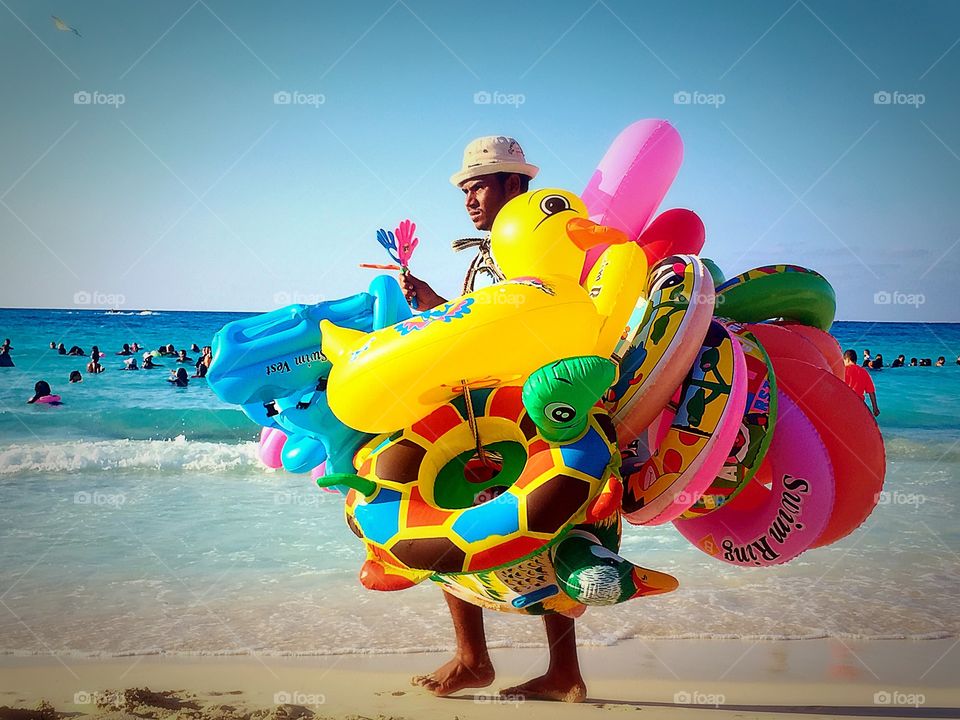 Summer colors on the beach