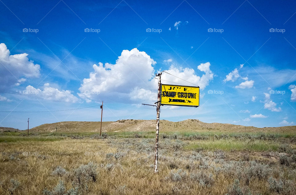 old sign from abandoned town