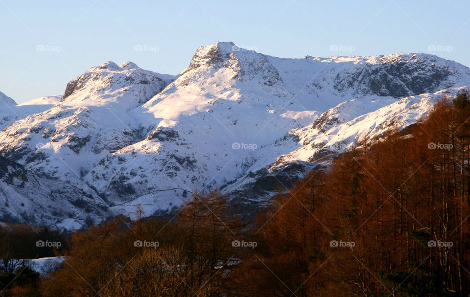 Langdale pikes in winter