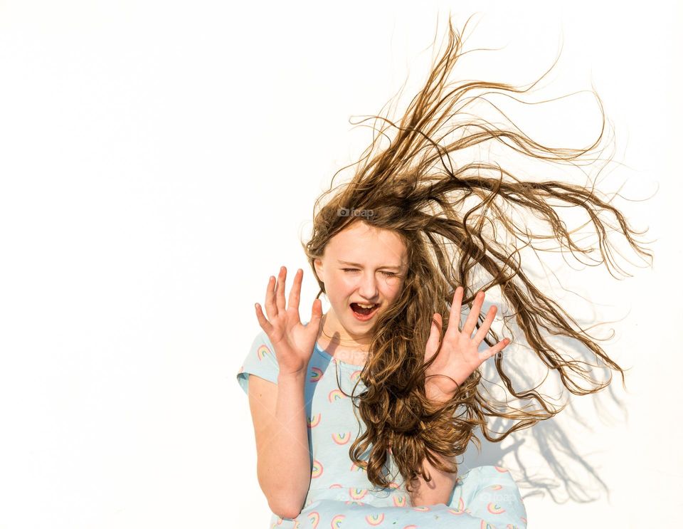 Girl fearful after wind hits her