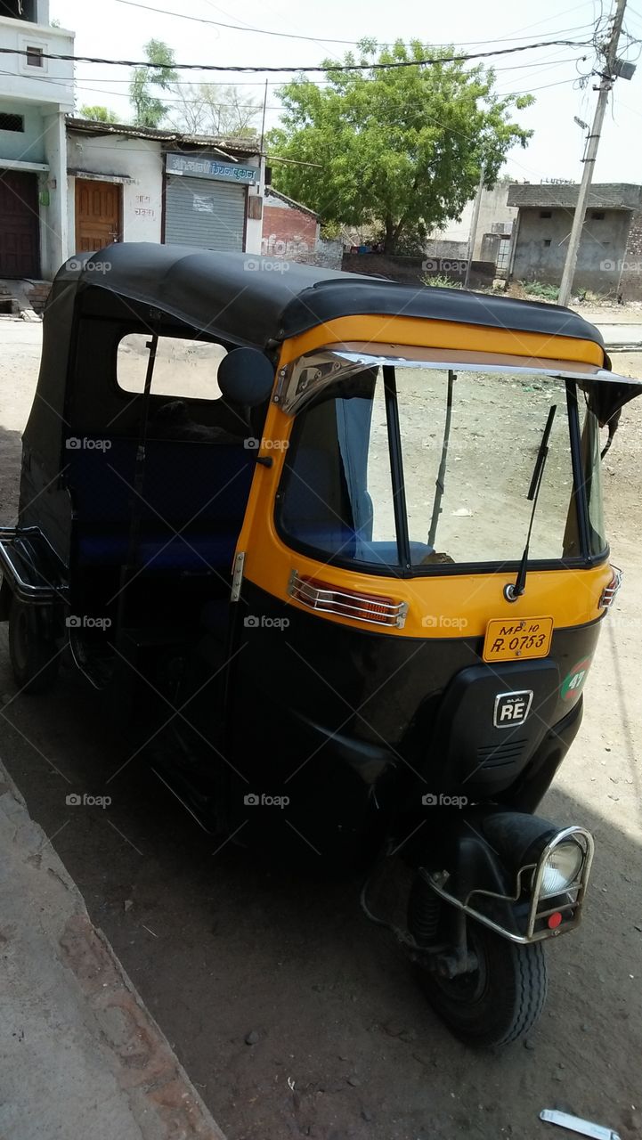 Local travelling vehicle, made by Bajaj Auto Industries.