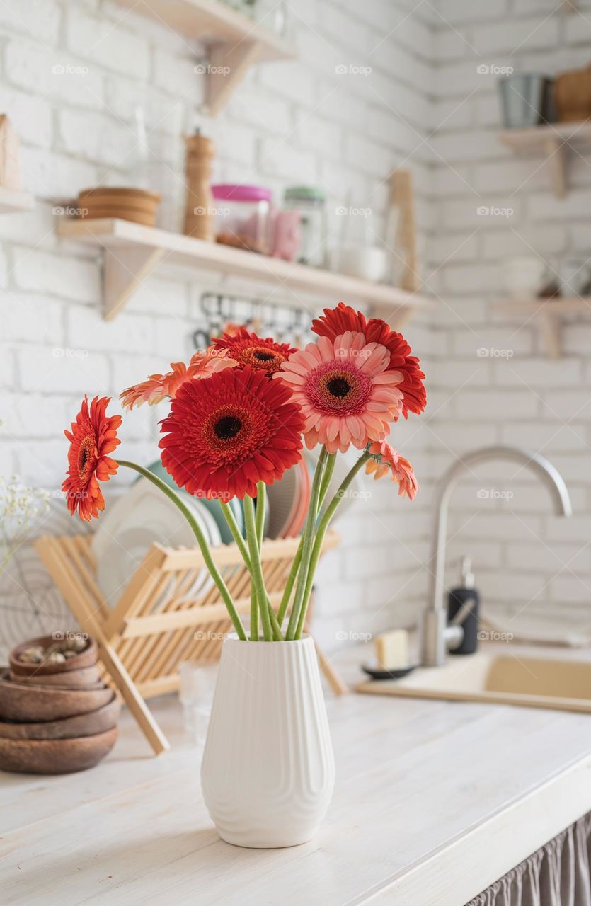 beautiful flowers in the vase