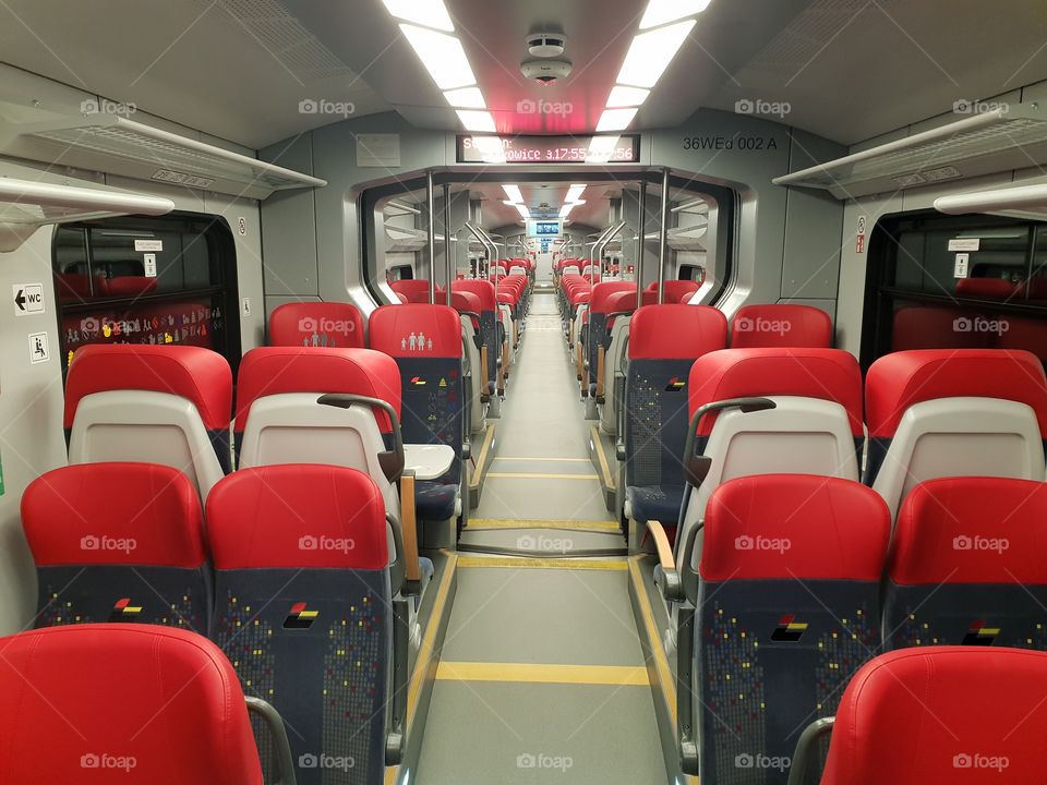 The inside of the train