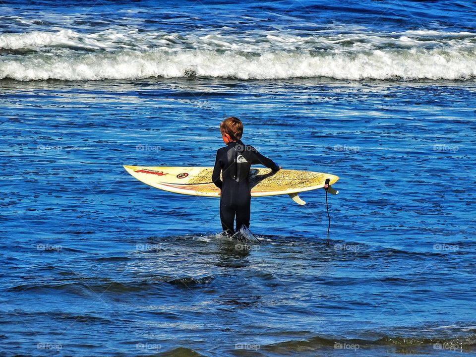 Young Boy Surfing
