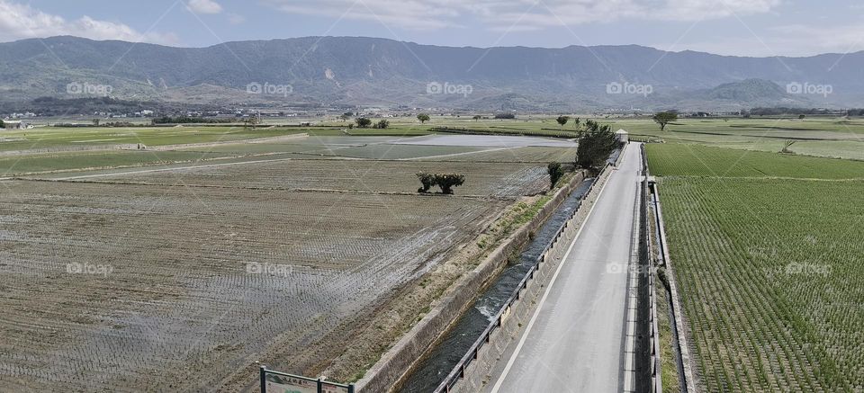 aerial view of the countryside in the summer