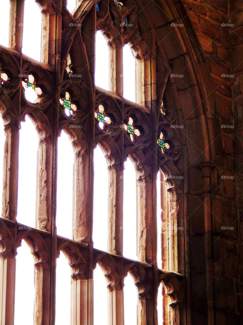 War torn cathedral window