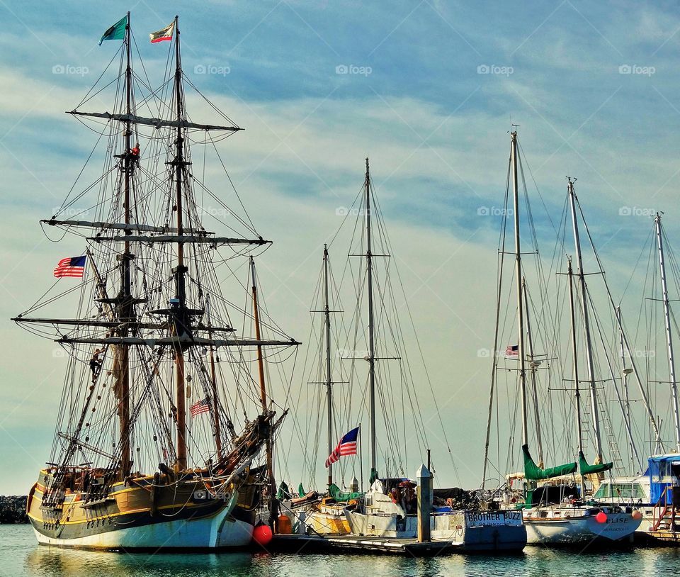 Tall Ships At Anchor