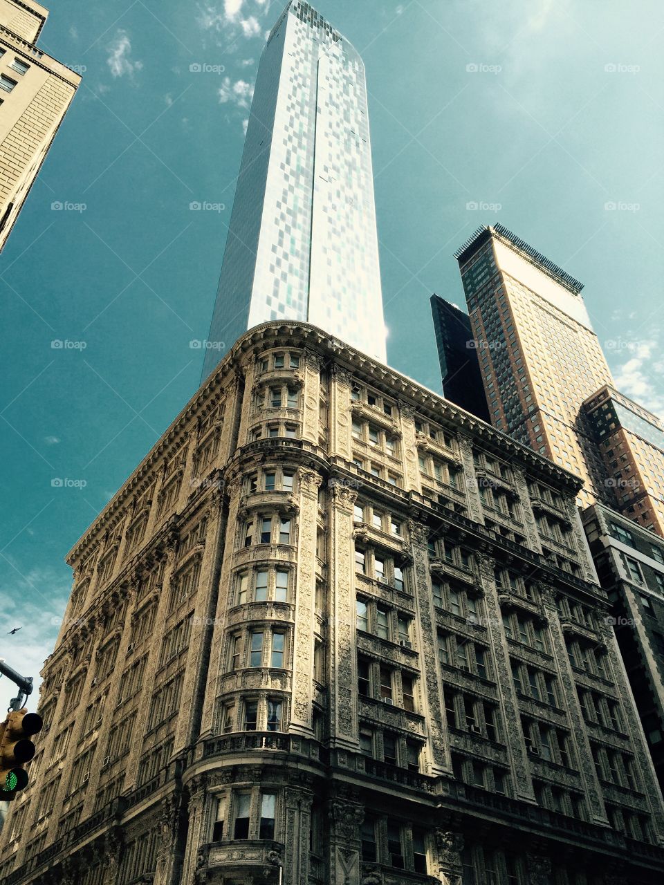 Manhattan . Three distinctly different architectural styles of building on one block... In one shot!! Just east of Central Park 