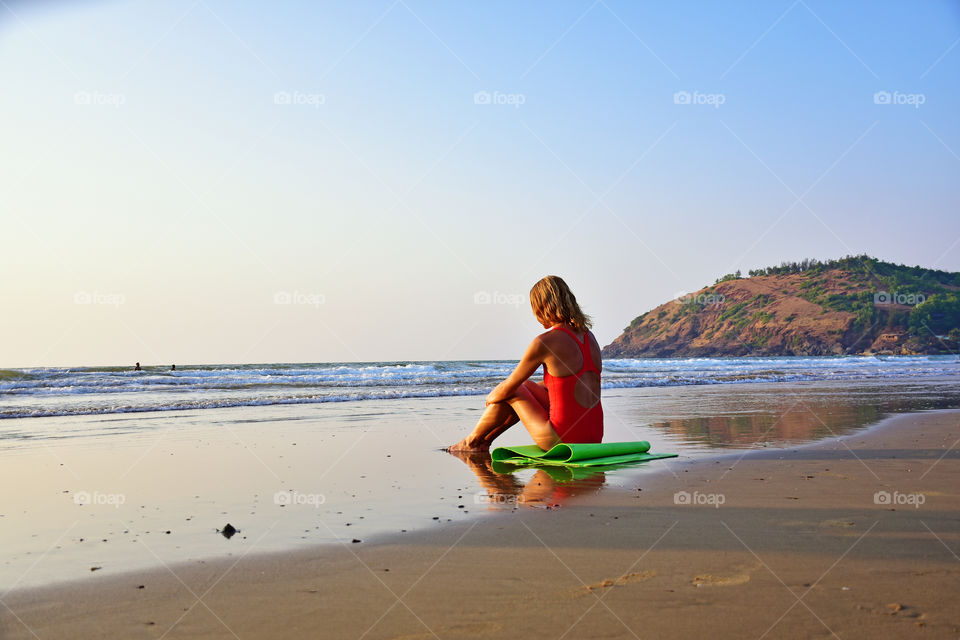 relaxing in the beach