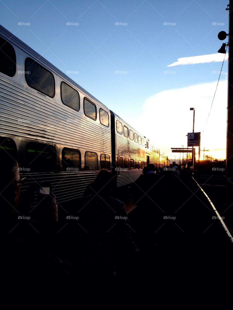 Chicago Train in the Sunrise