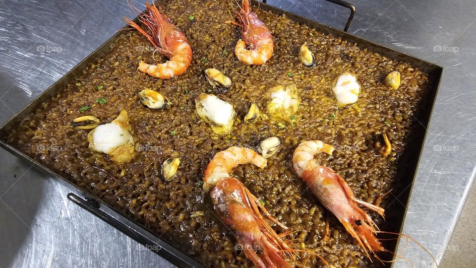 Paella de Gambas del maresme