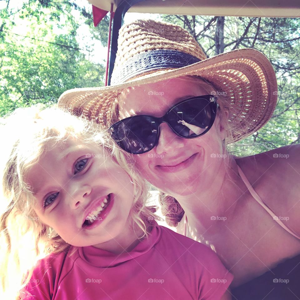 Mother Daughter golf cart ride