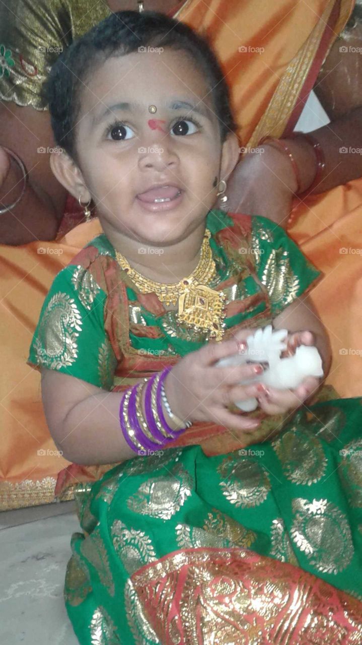 Indian baby traditional look