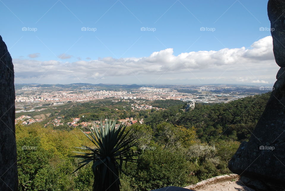 Vista do castelo dos mouros, Sintra, Portugal 
