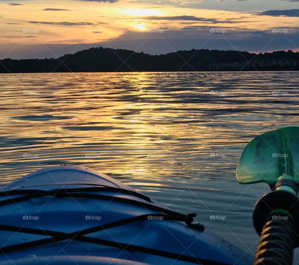 Kayaking sunset