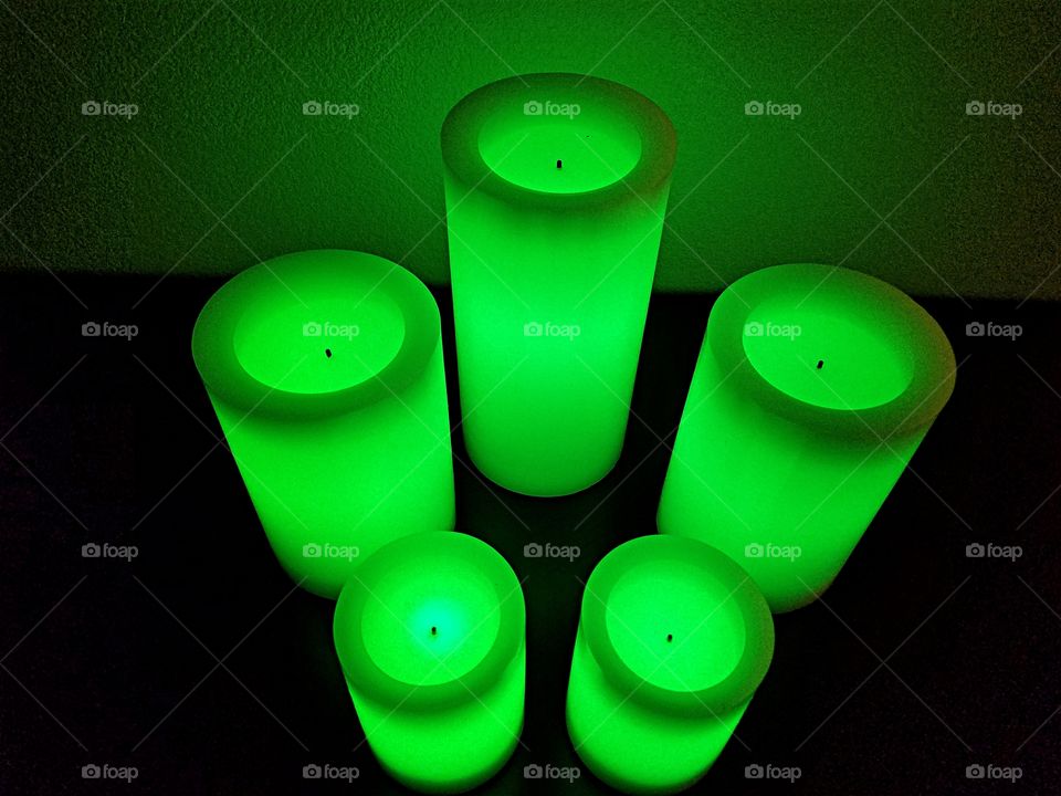 Green Candles with LED light!