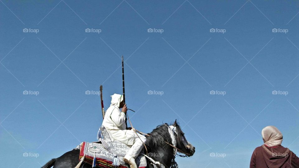  A knight riding a horse in a racing dress