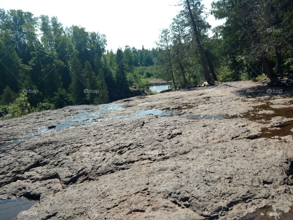 water flowing over rocks from Falls