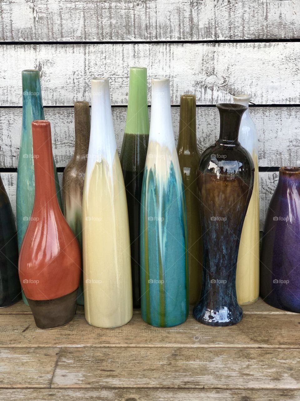 Colorful ceramic vases 