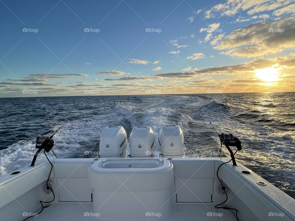 Deep sea Fishing at sunrise