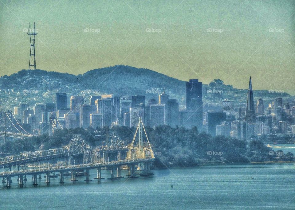 San Francisco Skyline With Bay Bridge