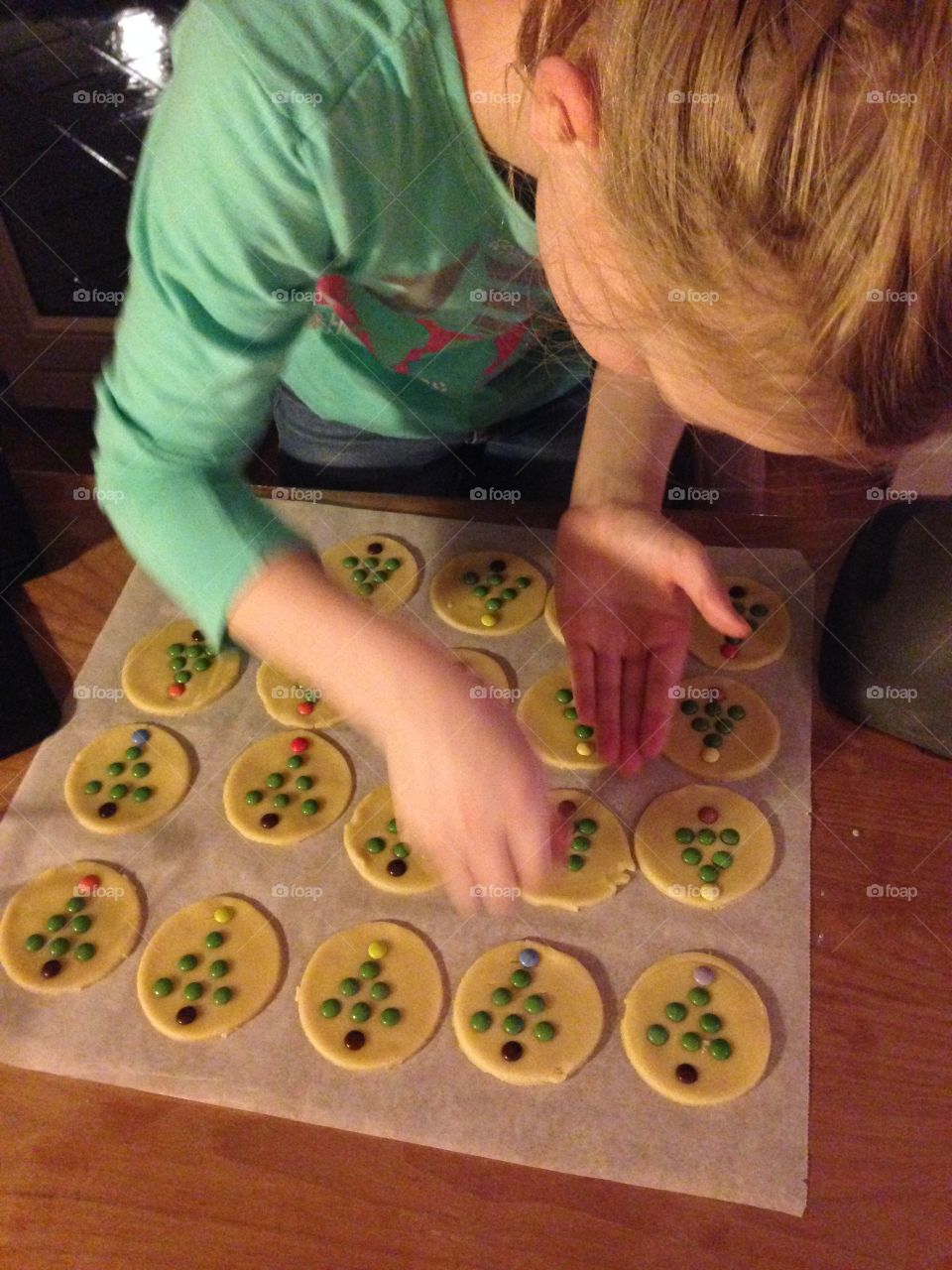 Making Christmas cookies