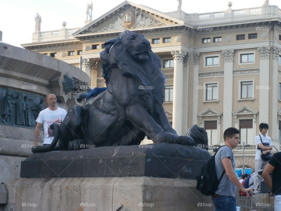 Statua leone Barcellona