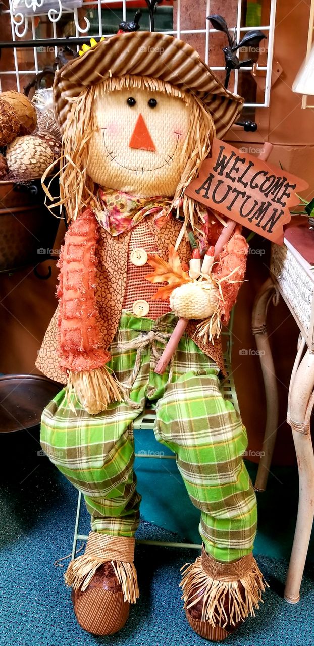 Autumn welcome sign Scarecrow