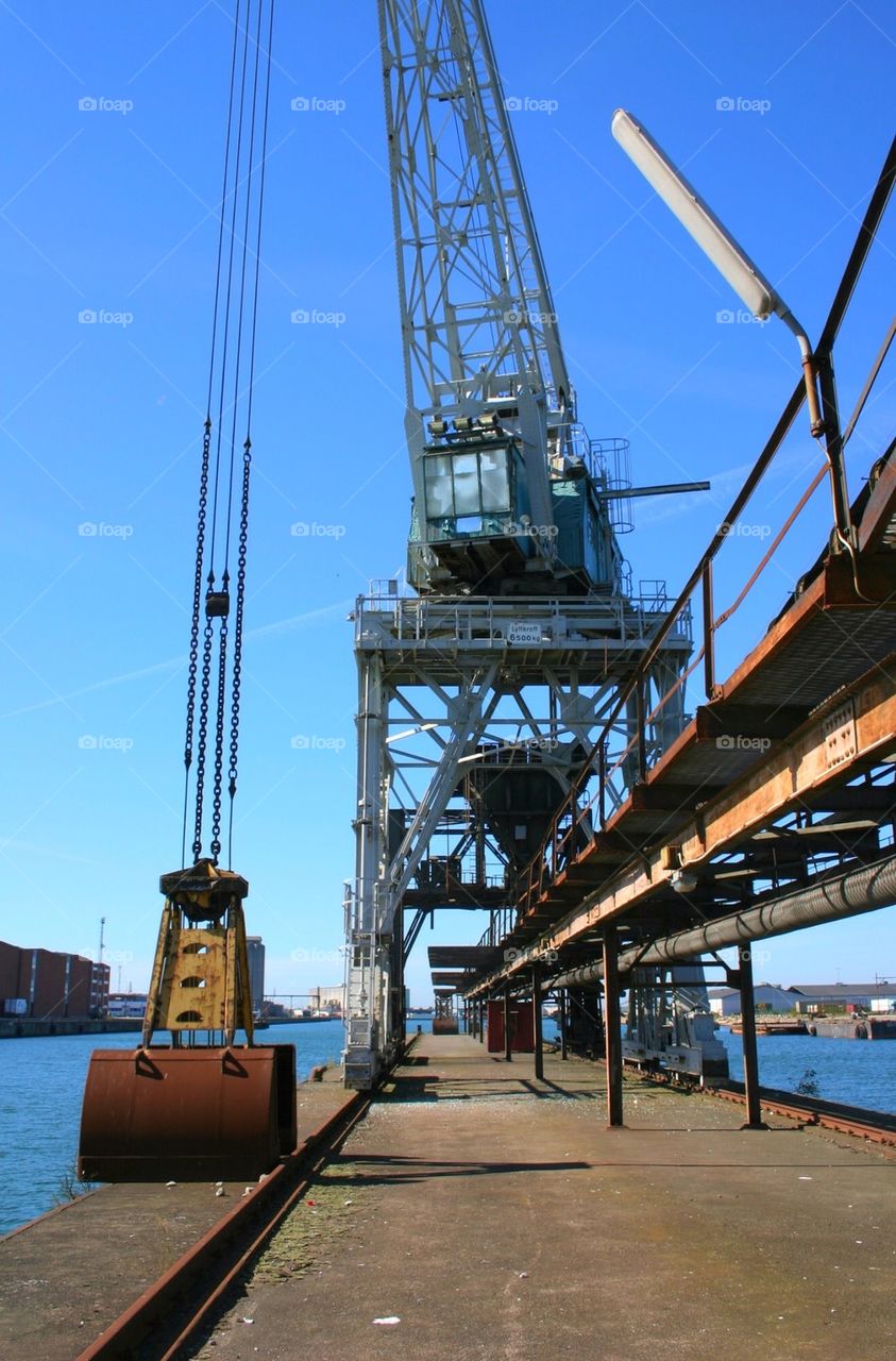 Crane in malmoe harbour