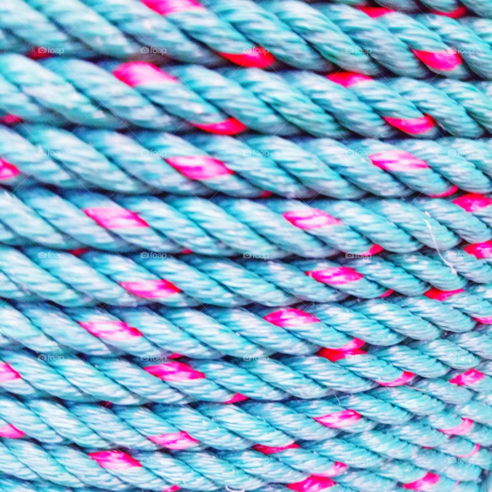 Bright blue patterned rope