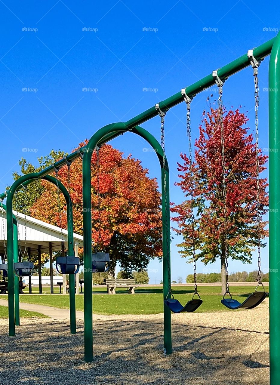 Blue/Orange, Red/Green; An Autumn Playground 