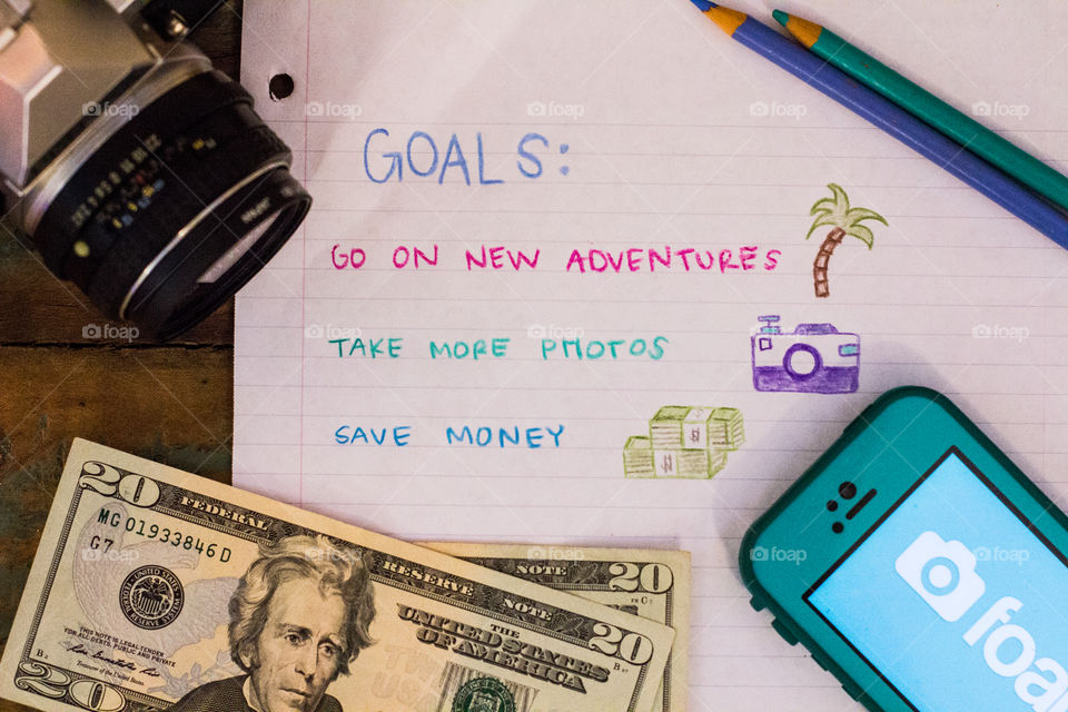 Goals: go on adventures, take more photos and save money 