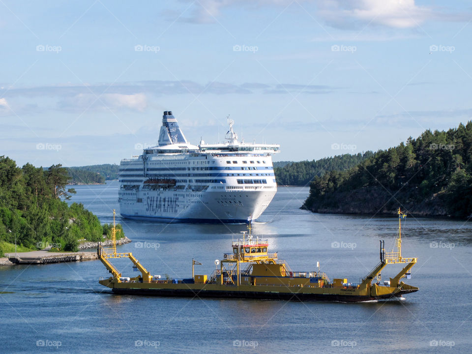 ship traffic near Stockholm, Sweden