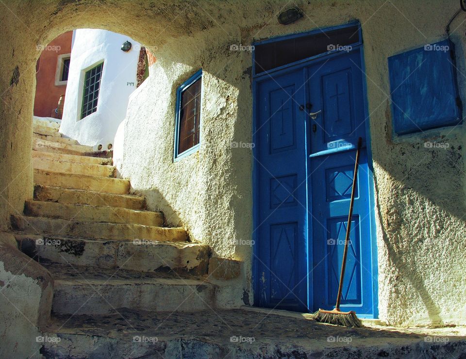 Door and staircase 