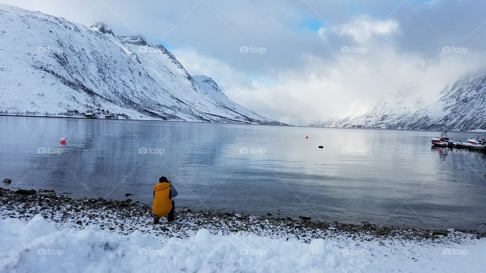 Taking pictures of Fjord views