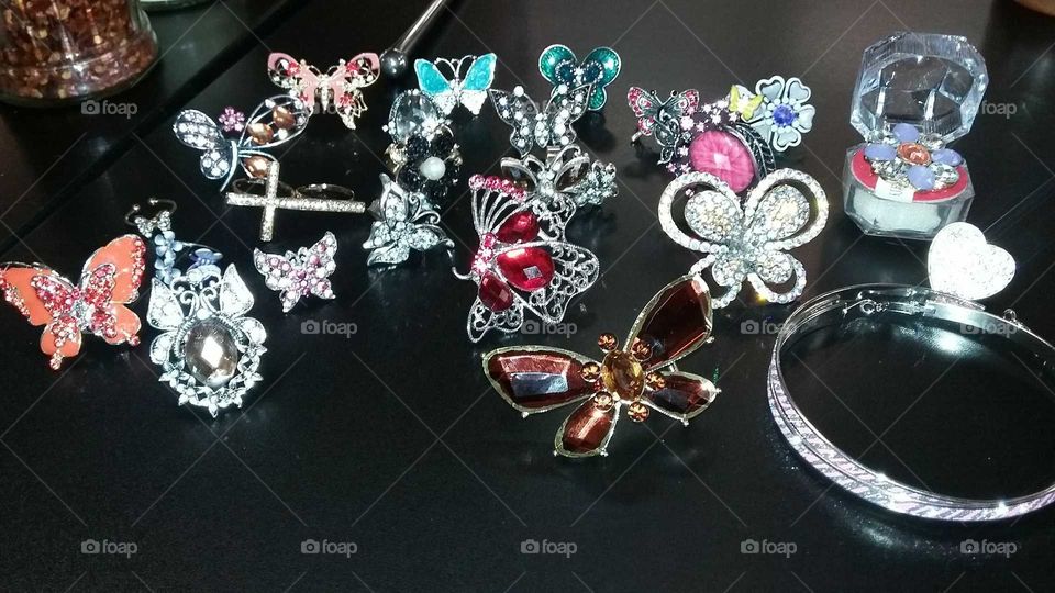 My butterfly ring collection