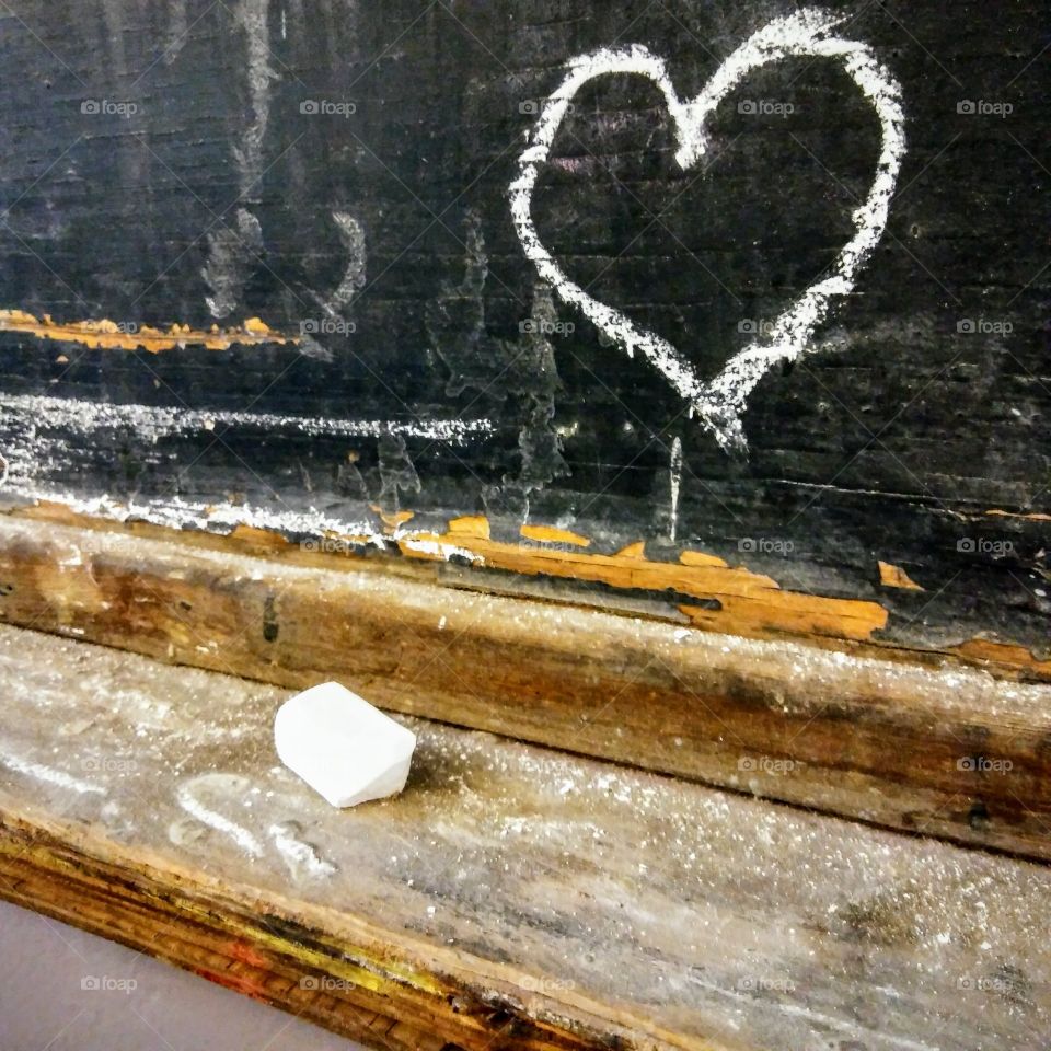 Blackboard and chalk.