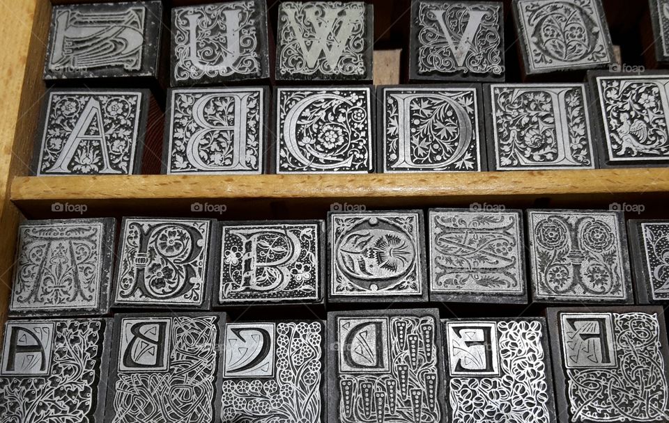decorative Letters with Ornaments for printing