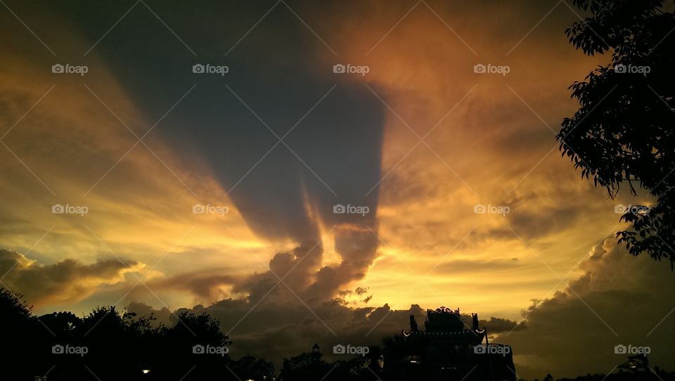 sunset in downtown Disney