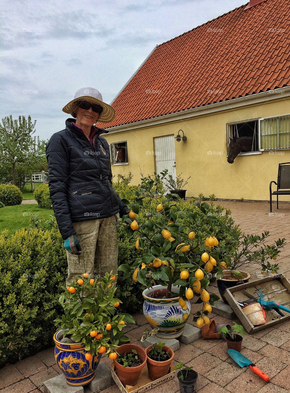 Mum by the stable