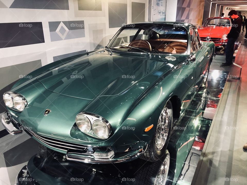 Old cars on display at the museum (Lamborghini)