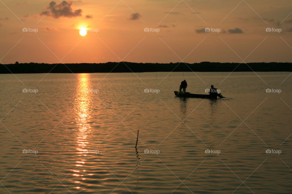 Fishing. Sunset