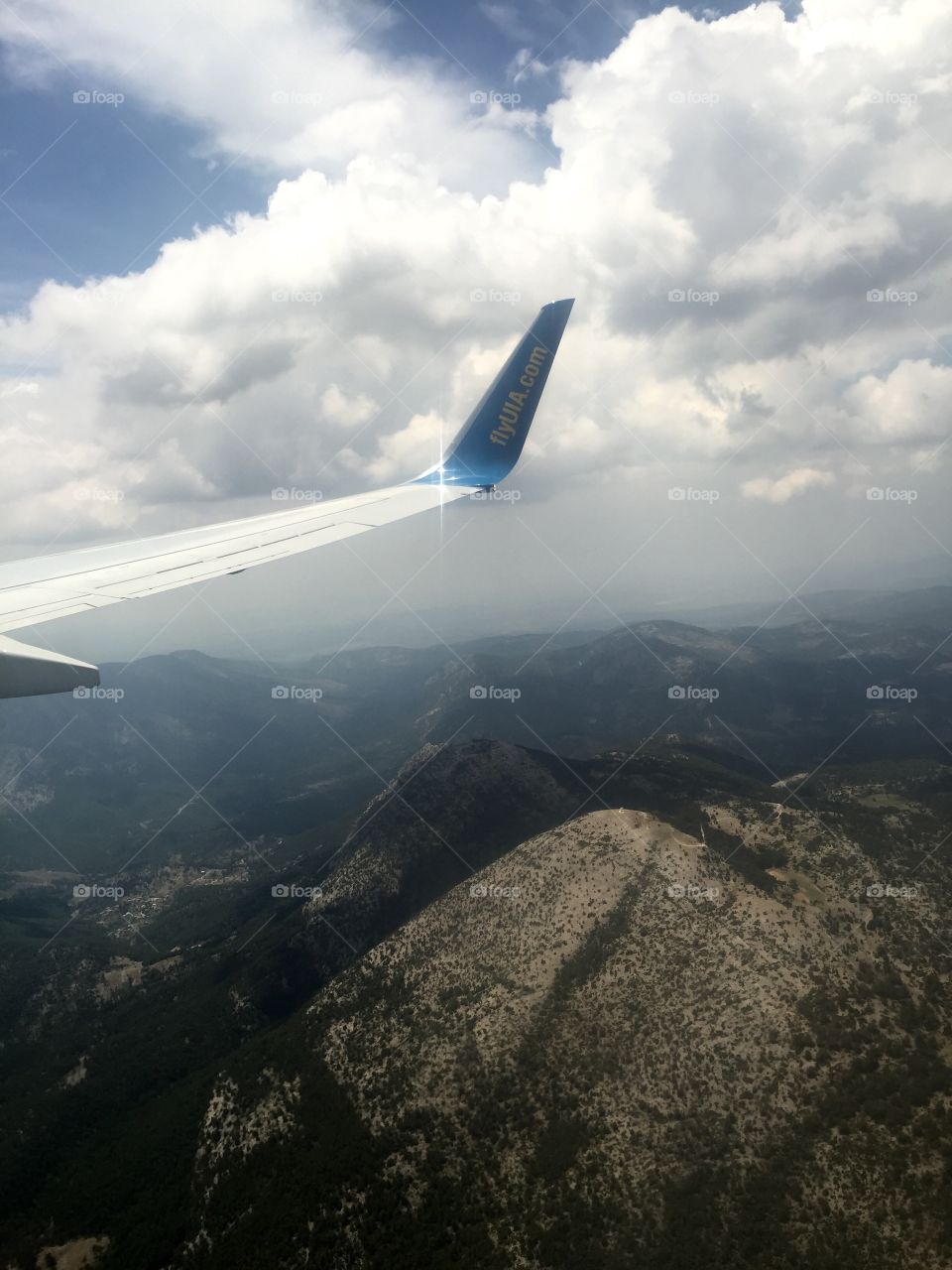 Flying over mountains 