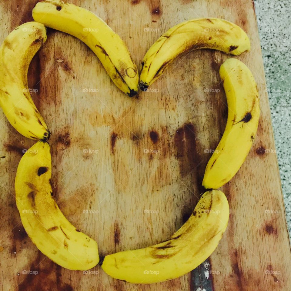 Banana. Heart banana