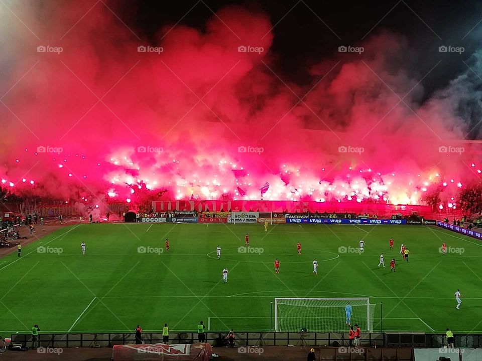 Marakana stadium in Belgrade of the Red Star football team. These are Delije best fans in the World 🙋🙆⚽😉
